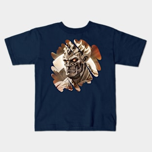 Monster face with burning eyes Kids T-Shirt